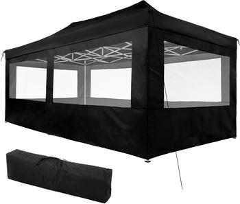 TecTake Faltbarer Garten Pavillon 3x6m mit 4 Seitenteilen schwarz