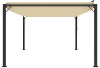 vidaXL Pergola mit Lamellendach 3x4 m Creme Stoff und Aluminium