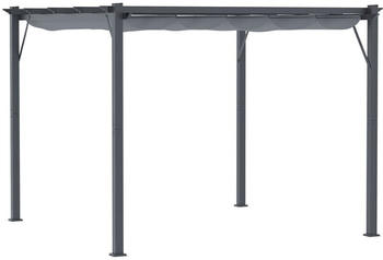 Outsunny Pergola mit Schiebedach 3 x 3 m dunkelgrau (84C-054GY)