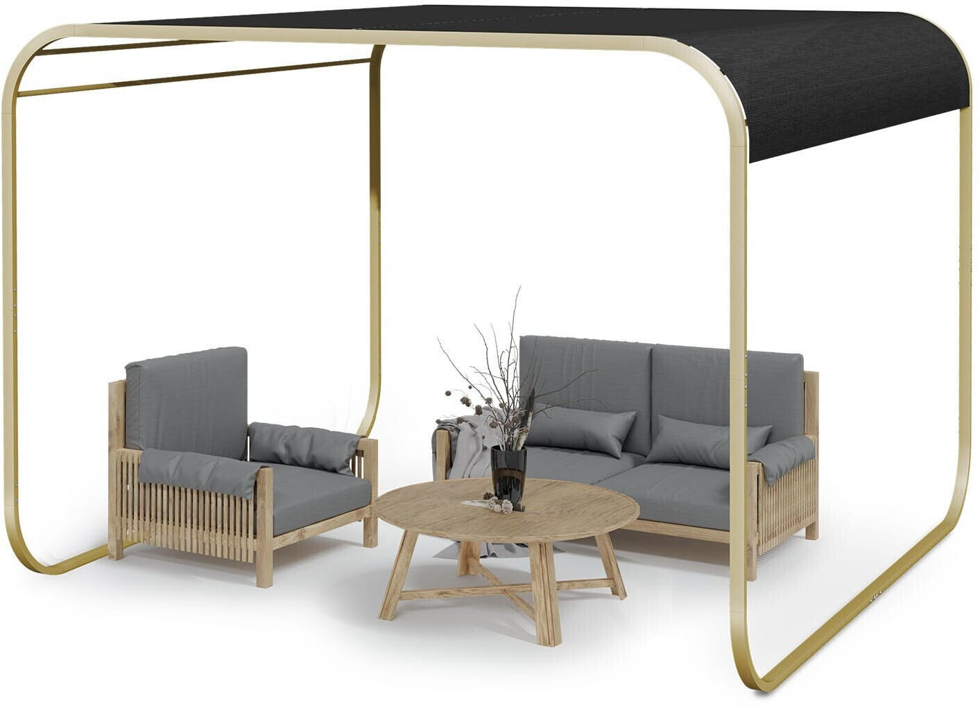 Blumfeldt Orleans Gazebo 3 x 3 m gold/schwarz