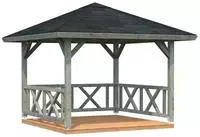 Palmako Holzpavillon "Betty" BxT: 368x368 cm, grau