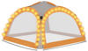 vidaXL Partyzelt mit LEDs und Seitenwänden 360 x 360 cm Grau Orange (93077)