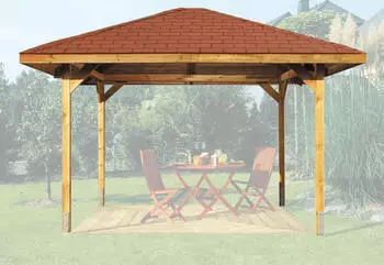 Weka Holzbau Weka Pavillon Paradies 5 Größe 1 (3,33 x 5,84 m)