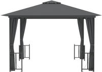 vidaXL Pavillon mit Seitenw&auml;nden & Doppeldach 3x3 m Anthrazit