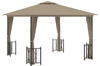 vidaXL Gazebo with side curtains and double roof (3 x 3 m) dove grey
