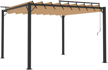 vidaXL Pavillon mit Lamellendach 3 x 3 m taupe
