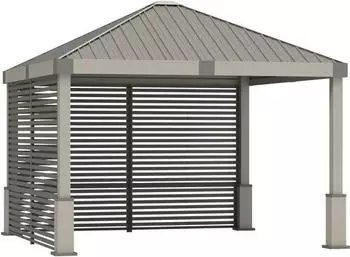 Sojag Pavillon Nanda 12x12 mit Seitenwand 363 x 363 cm champagner/taupe