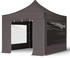 Toolport Faltpavillon Premium 3x3m mit Panorama-Fenster dunkelgrau