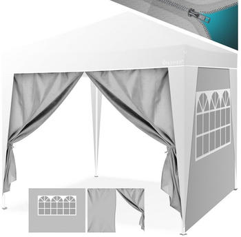 Kesser Faltpavillon Pop Up 3x3m mit 2 Seitenteilen grau