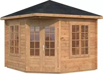 Palmako Pavillon Melanie quadratisch mit Ausschnitt 330 x 325 x 330 cm hellbraun