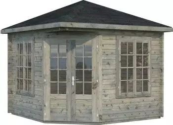 Palmako Pavillon Melanie quadratisch mit Ausschnitt 330 x 325 x 330 cm grau