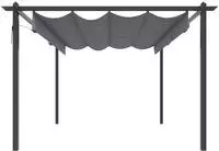 vidaXL Pavillon mit Ausziehbarem Dach 4x3 m Anthrazit