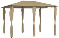 Vidaxl - Pavillon Mit Pfostenabdeckungen 3x4x2,6 M Taupe 160 G/m2