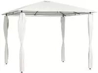 vidaXL Pavillon mit Pfostenabdeckungen 3x3x2,6 m Creme 160 g/m&sup2;