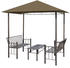vidaXL Gazebo with tables and benches (2,5 x 1,5 m) taupe