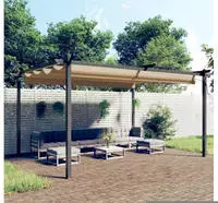 vidaXL Pavillon mit Ausziehbarem Dach 4x3 m Taupe