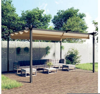 vidaXL Pavillon mit Ausziehbarem Dach 4x3m taupe (318539)