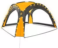 vidaXL Partyzelt mit LED und 4 Seitenw&auml;nden 3,6x3,6x2,3 m Gelb