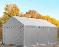 Lagerzelt 3x6 M Industriezelt Unterstand Pvc Plane 750 N Grau Mit Bodenrahmen Und