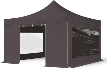Toolport Faltpavillon 400 x 400 cm grau-weiß (600180)