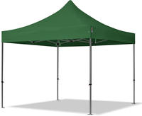 3x3 M Faltpavillon, Premium Stahl 40mm, Dunkelgr&uuml;n
