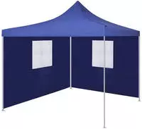 vidaXL Faltzelt mit 2 W&auml;nden 3 x 3 m Blau