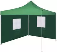 vidaXL Faltzelt mit 2 W&auml;nden 3 x 3 m Gr&uuml;n