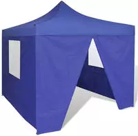 vidaXL Faltzelt 3x3 m Blau 4 Seitenw&auml;nde