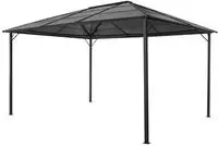vidaXL Gartenpavillon mit Dach Aluminium 4&times;3&times;2,6 m Schwarz