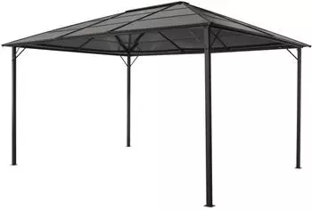 vidaXL Gartenpavillon mit Dach Aluminium 4 x 3 x 2,6 m schwarz (44643)