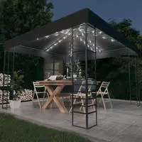 vidaXL Gartenzelt mit LED-Lichterkette 3x3 m Anthrazit
