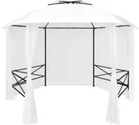 vidaXL Gartenzelt mit Vorh&auml;ngen 360x312x265 cm Wei&szlig; 180 g/m&sup2;