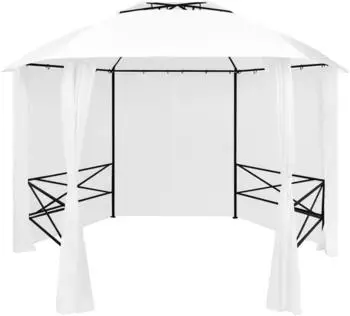 vidaXL Gartenzelt mit Vorh&auml;ngen 360 x 312 x 265 cm wei&szlig; 180 g/m&sup2; (312234)