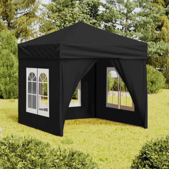 vidaXL Partyzelt faltbar mit Seitenwänden schwarz 2 x 2 m (93504)
