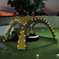 vidaXL Partyzelt mit LED und 4 Seitenw&auml;nden 3,6x3,6x2,3 m Gr&uuml;n
