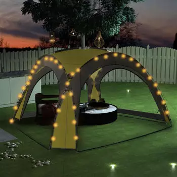 vidaXL Partyzelt mit LED und 4 Seitenw&auml;nden 3,6 x 3,6 x 2,3 m gr&uuml;n (92237)