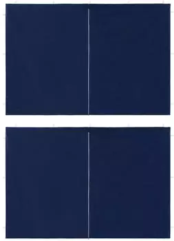 vidaXL Partyzelt-Seitenw&auml;nde 2 Stk. mit Rei&szlig;verschluss PE blau (45116)