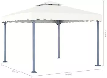 vidaXL Pavillon 300 x 300 cm creme Aluminium (48058)
