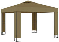 vidaXL Pavillon mit Doppeldach 3x3x2,7 m Taupe 180 g/m&sup2;