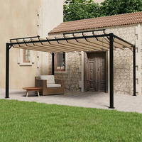 Vidaxl - Pergola Mit Lamellendach 3x4 M Taupe Stoff Und Aluminium