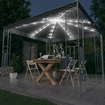 vidaXL Pavillon mit LED-Lichterkette 300 x 300 cm anthrazit (3070339)