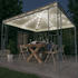 vidaXL Pavillon mit LED-Lichterkette 300 x 300 cm cremeweiß (3070338)