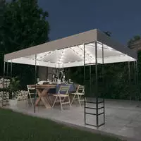 Pavillon Mit Led-lichterkette 4x3x2,7 M Wei&szlig; Vidaxl