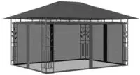 vidaXL Pavillon mit Moskitonetz 4x3x2,73 m Anthrazit 180 g/m&sup2;