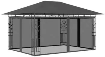 vidaXL Pavillon mit Moskitonetz 4 x 3 x 2,73 m anthrazit 180 g/m&sup2; (47973)
