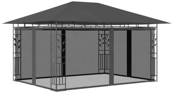 vidaXL Pavillon mit Moskitonetz 4 x 3 x 2,73 m anthrazit 180 g/m² (47973)