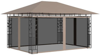 vidaXL Pavillon mit Moskitonetz 4 x 3 x 2,73 m taupe 180 g/m² (312252)