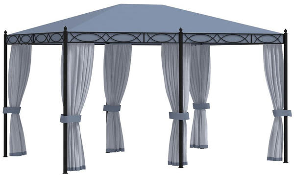 vidaXL Pavillon mit Mückennetzen 3 x 4 m anthrazit Stahl (48057)