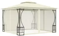 vidaXL Pavillon mit Netz 300x300x265 cm Creme