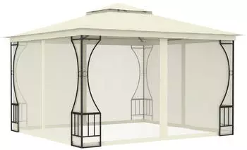 vidaXL Pavillon mit Netz 300 x 300 x 265 cm creme (48595)